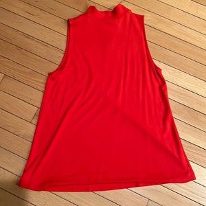 Loft orange high neck zip back top